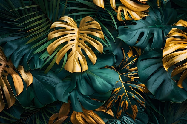 A close up of a bunch of green and yellow leaves