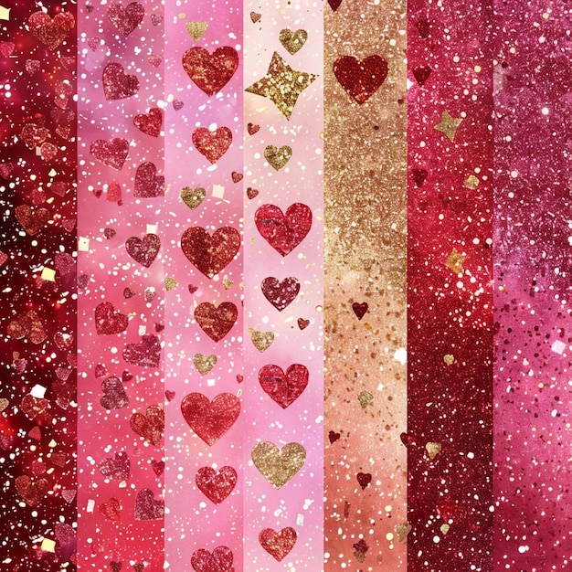 Photo a close up of a bunch of hearts on a pink background generative ai