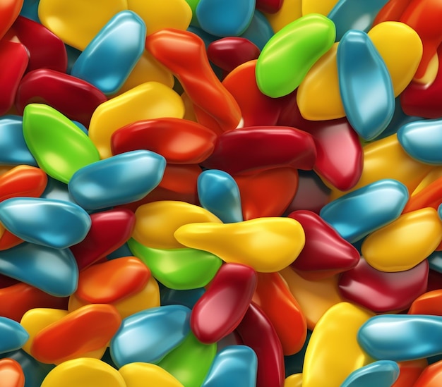 a close up of a bunch of jelly beans with a lot of colors generative ai