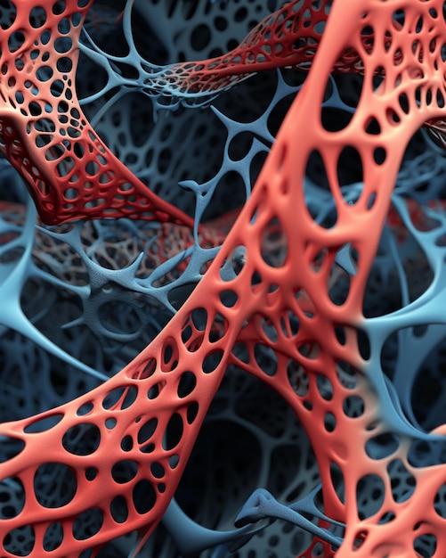 a close up of a bunch of orange and black plastic objects generative ai