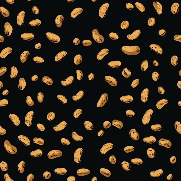 A close up of a bunch of peanuts on a black background generative ai