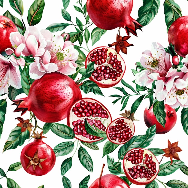 Photo a close up of a bunch of pomegranates on a white background generative ai