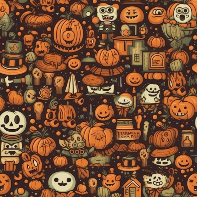 A close up of a bunch of pumpkins and other things generative ai