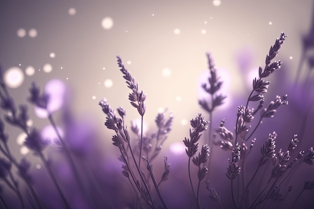 A close up of a bunch of purple flowers generative AI