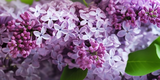 A close up of a bunch of purple lilac flowers