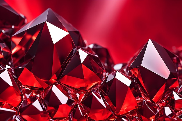 A close up of a bunch of red gems