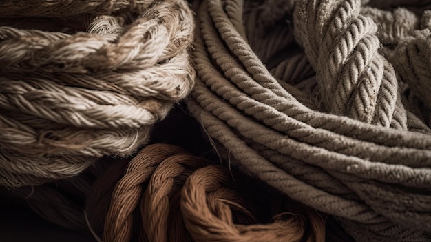 a close up of a bundle of rope