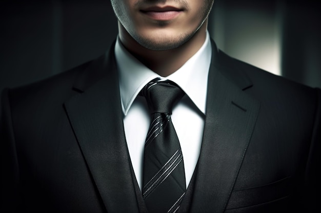 Close Up of Businessman In Suit and Tie