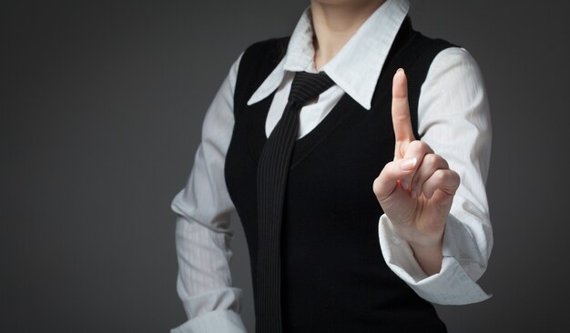 close up businesswoman in suit