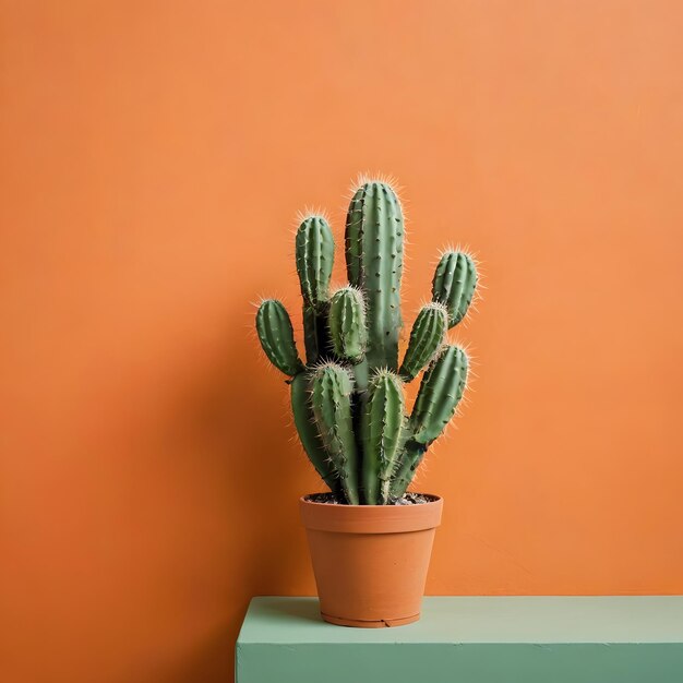 a close up of a cactus plant in a pot on a table