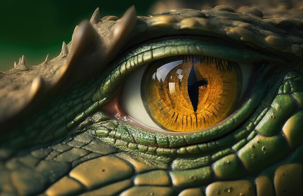 Close up of a caiman crocodile39s eye