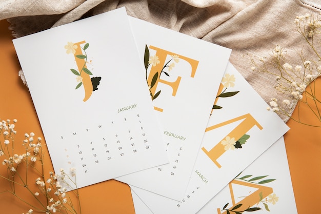 Close up on calendar design