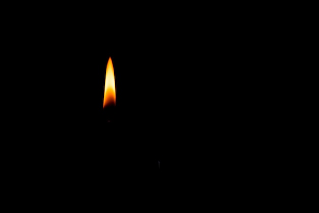 Close-up of a candle flame on a black background