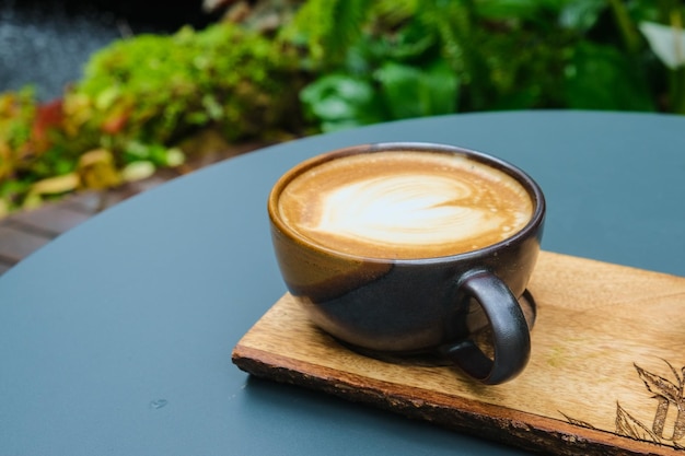 Close-up of cappuccino on table