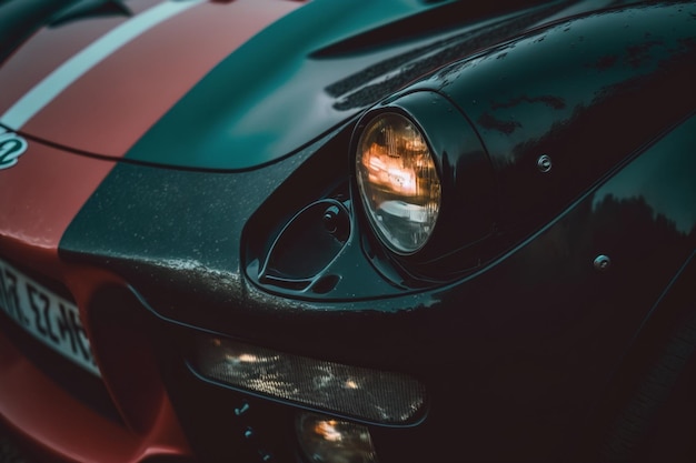 A close up of a car with the hood up