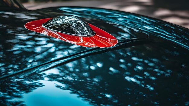 Photo a close up of a car with a red light