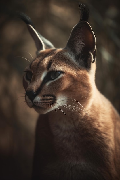 A close up of a caracal cat