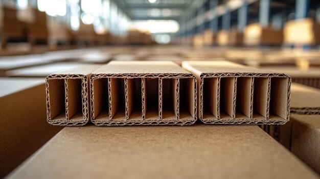 Close Up of Cardboard Inserts in Warehouse