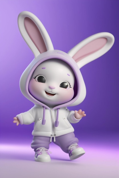 Close up of cartoon character dressed in bunny costume generative ai