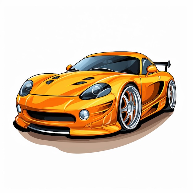 A close up of a cartoon sports car on a white background generative ai