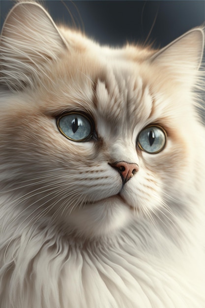 Close up of a cat with blue eyes generative ai