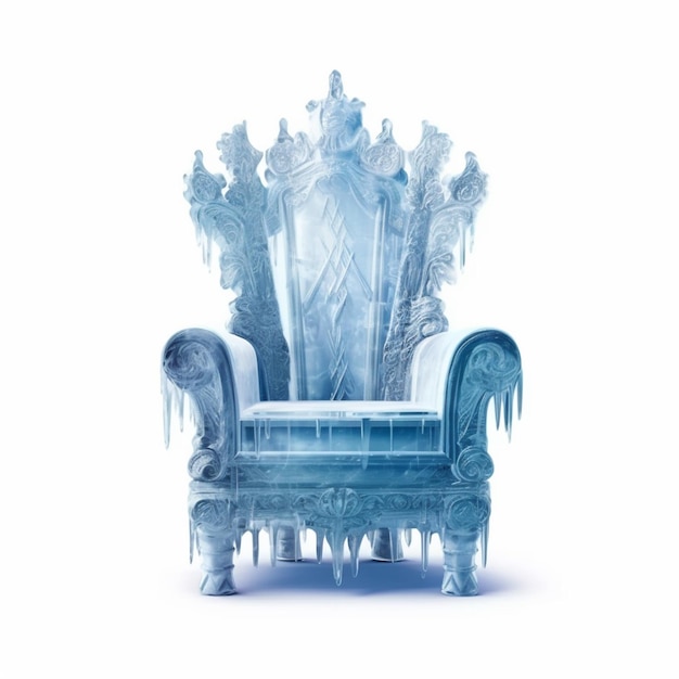 a close up of a chair covered in ice with icing generative ai