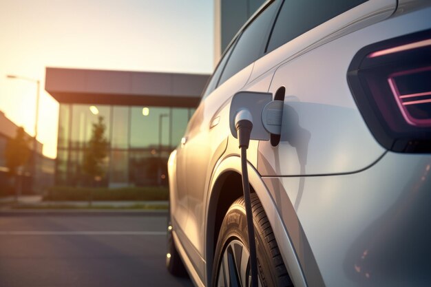 Close up of charging car station