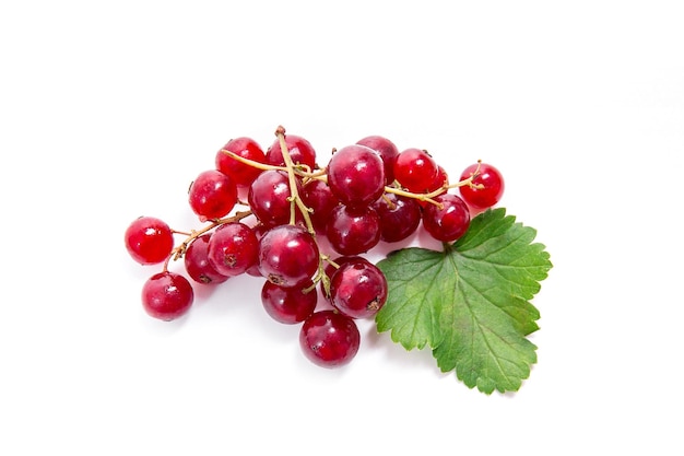 Close-up of cherries over white background