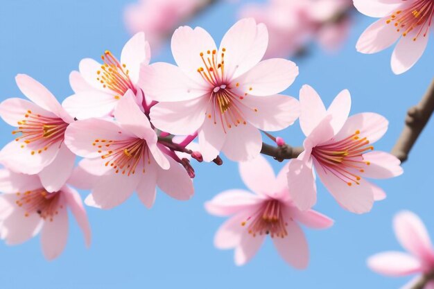 Photo a close up of a cherry blossom tree with the word cherry on it