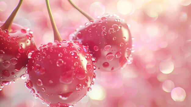 Photo a close up of a cherry with water drops on it