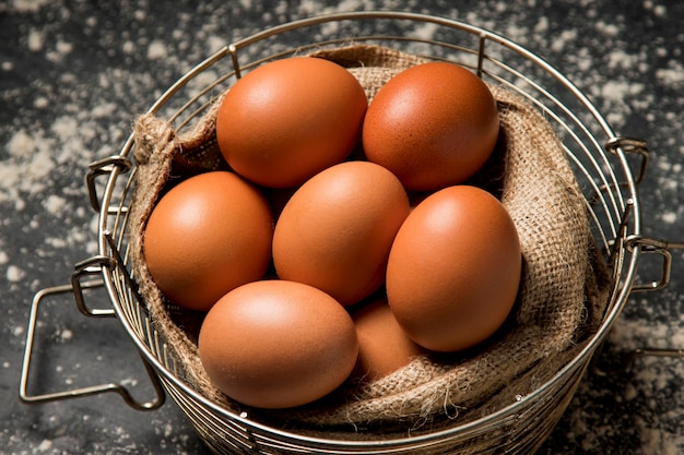 Close-up chicken eggs