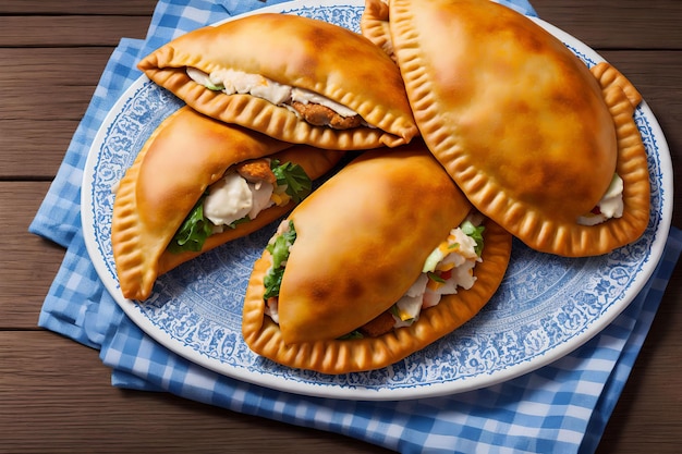 Close up of Chicken Empanada generative art by AI