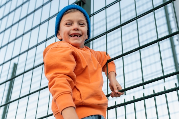 Close up on child in the playground