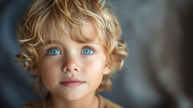 Close Up of Child With Blue Eyes