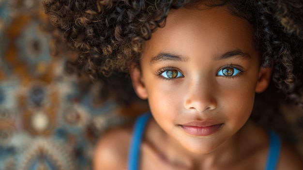 Close Up of Child With Curly Hair