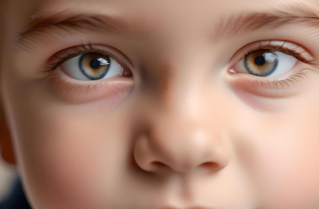 Photo a close up of a childs eyes with a blue eye