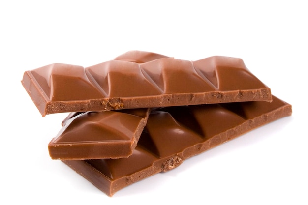 Close-up of chocolate cake against white background