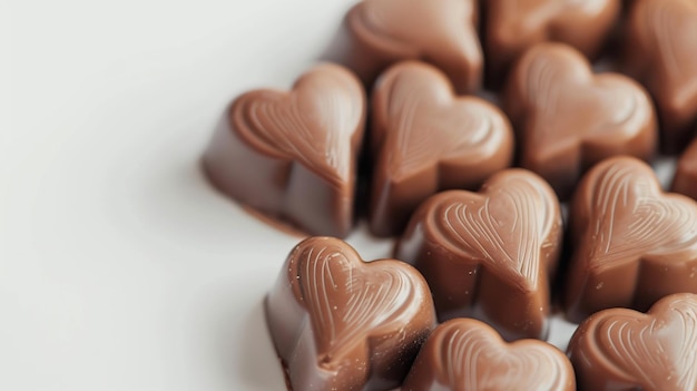 Close Up of Chocolate Heart Candies