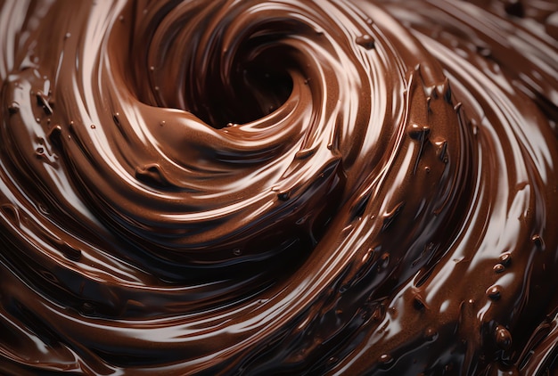 A close up of a chocolate swirl