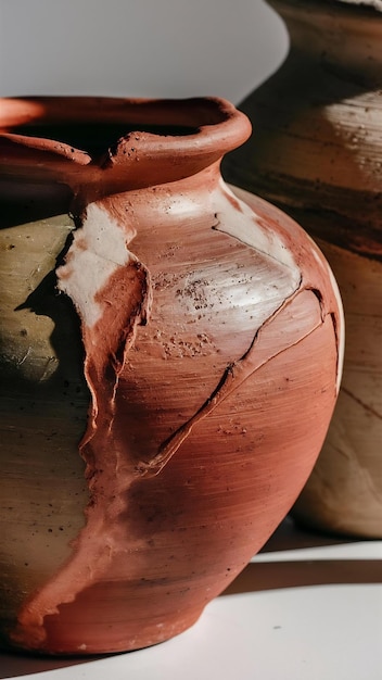 Photo close up of clay pot texture