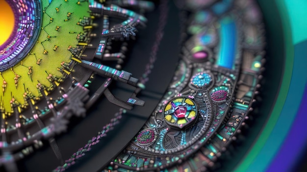 A close up of a clock made by the artist