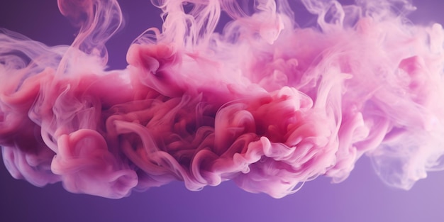 close up of clouds of pink to purple smoke with copy