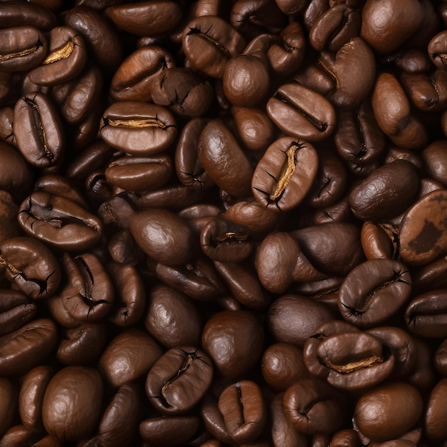 A close up of coffee beans with the word coffee on it