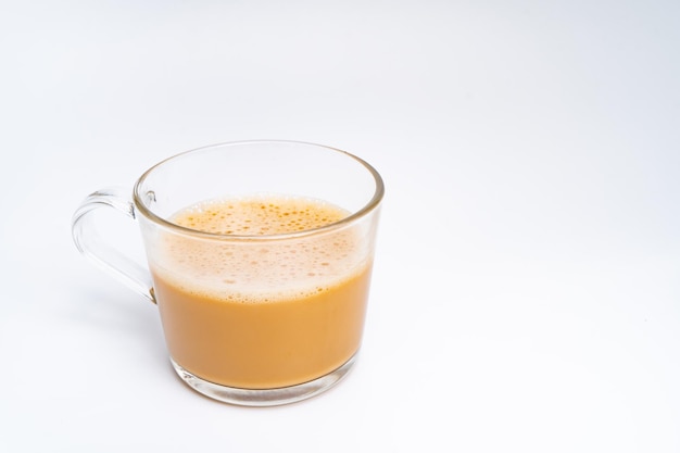 Close-up of coffee cup against white background