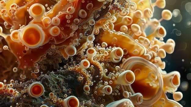 Photo a close up of a colony of sea life