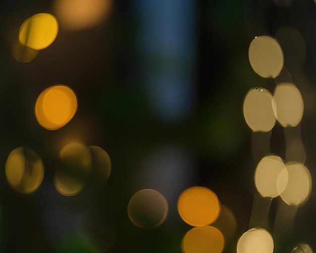 Close up of color lights blur background High resolution photo bokeh orange lights