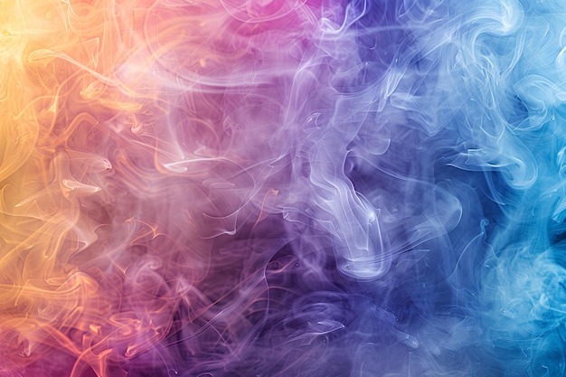 A close up of colored smoke on a black background