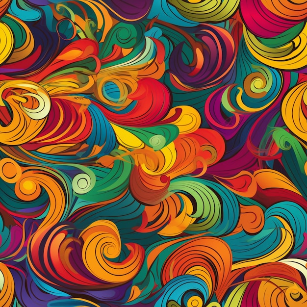 a close up of a colorful abstract background with swirls generative ai