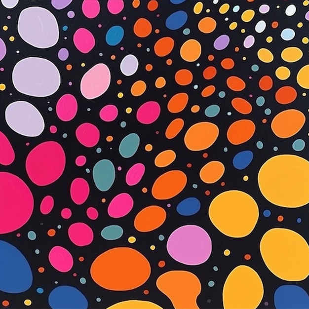 a close up of a colorful abstract painting of circles generative ai