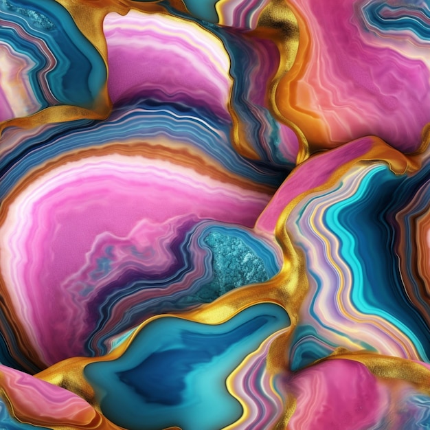 A close up of a colorful abstract painting of a rock generative ai